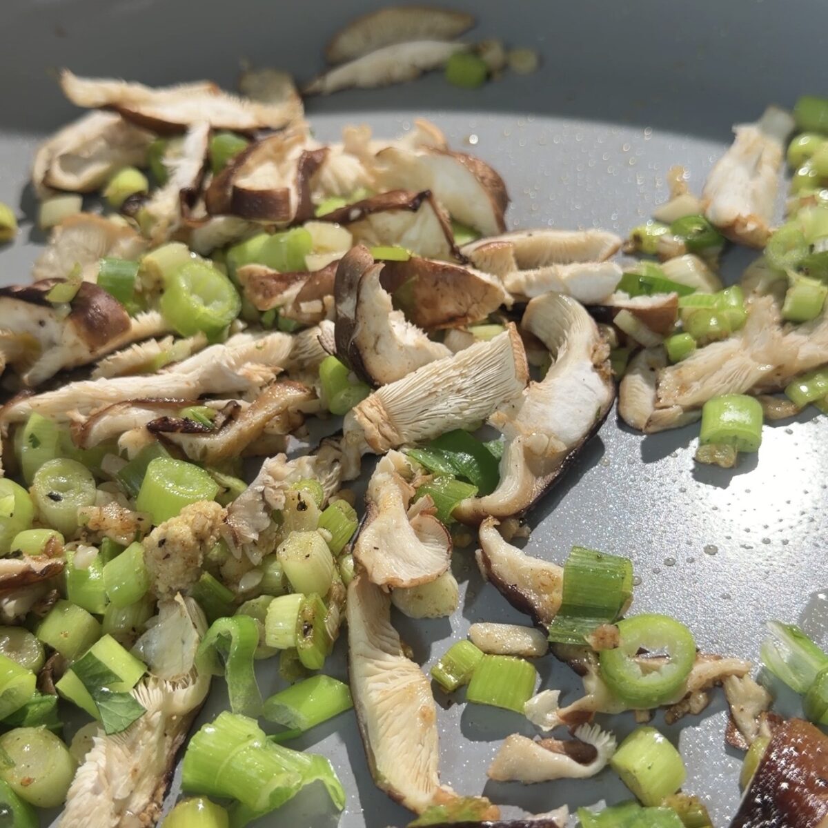 veggies in pan
