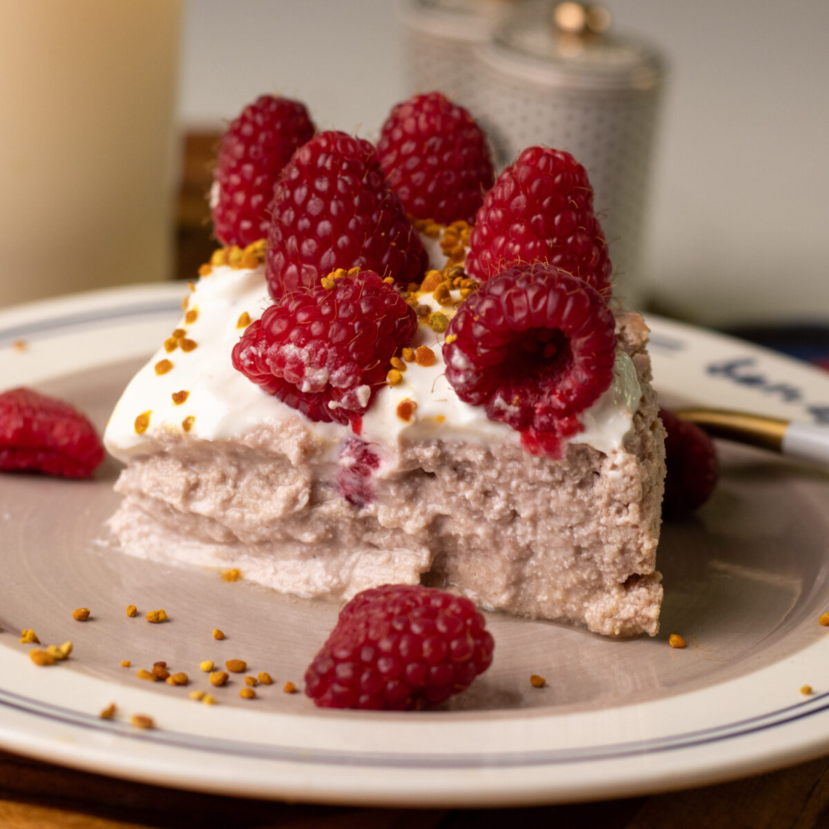 high protein raspberry cottage cheese cheesecake