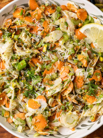 shaved Fennel And Carrot Salad with Lemon Honey Dressing