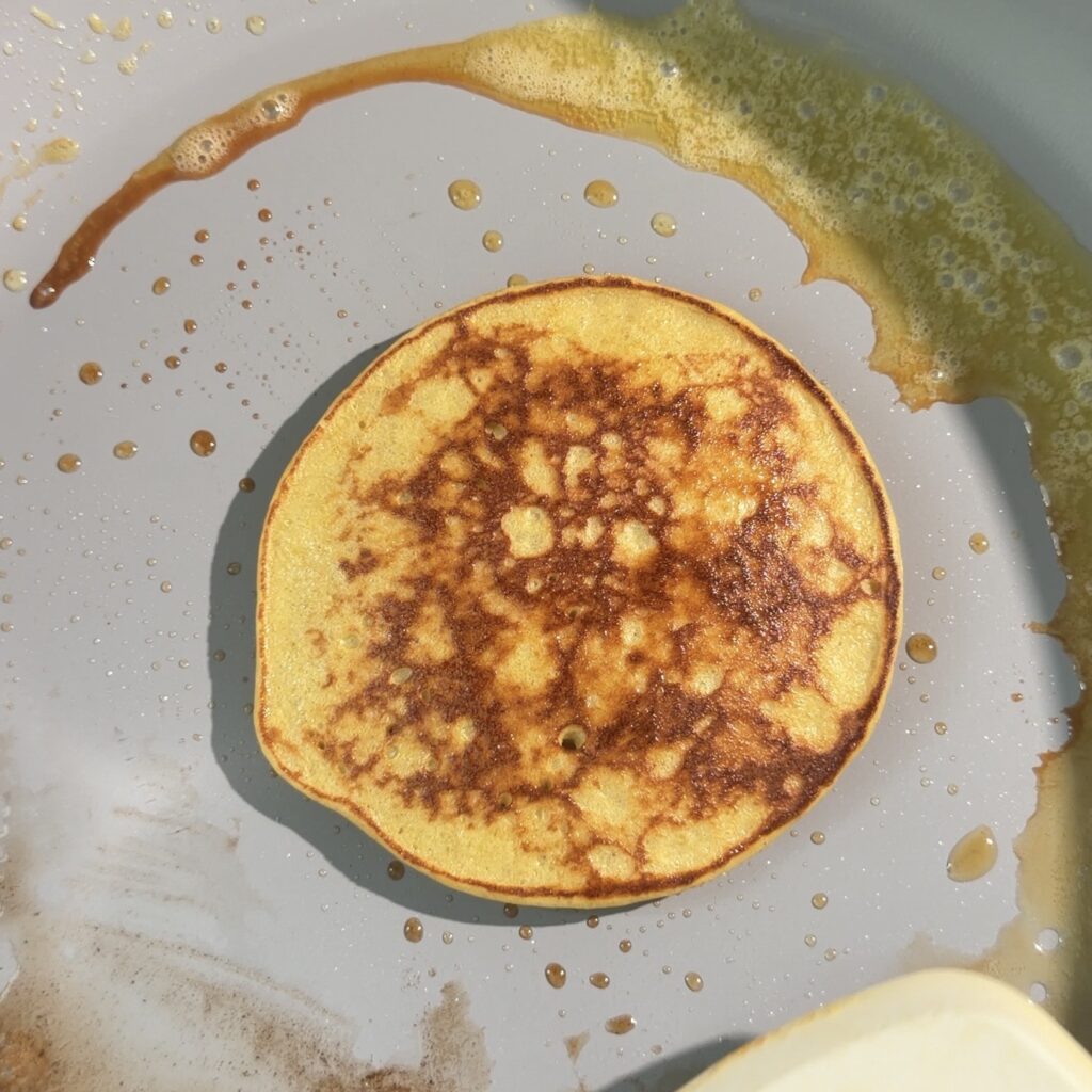 pancake cooking in pan