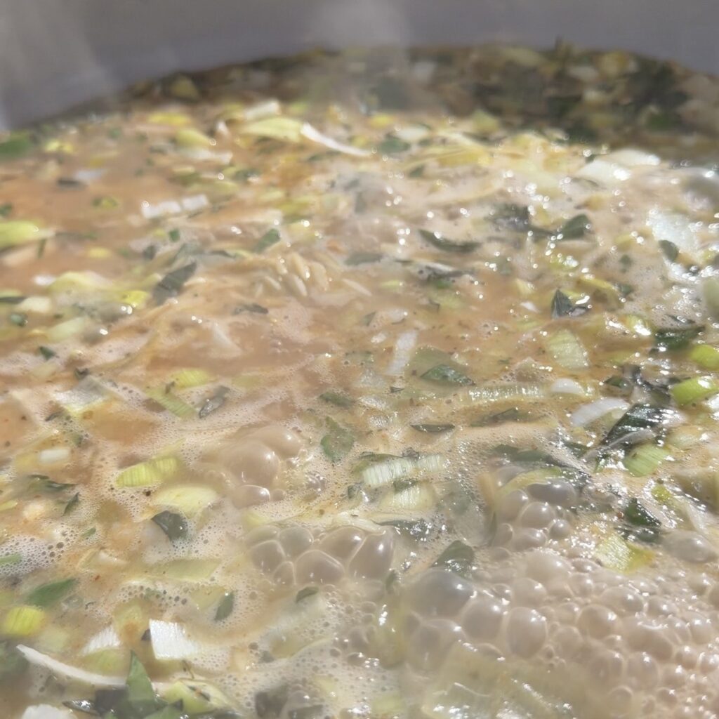 orzo simmering
