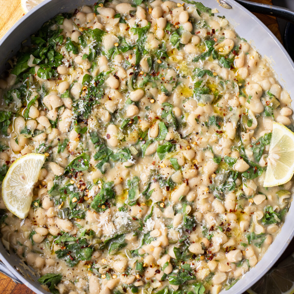garlic parmesan beans (high protein)