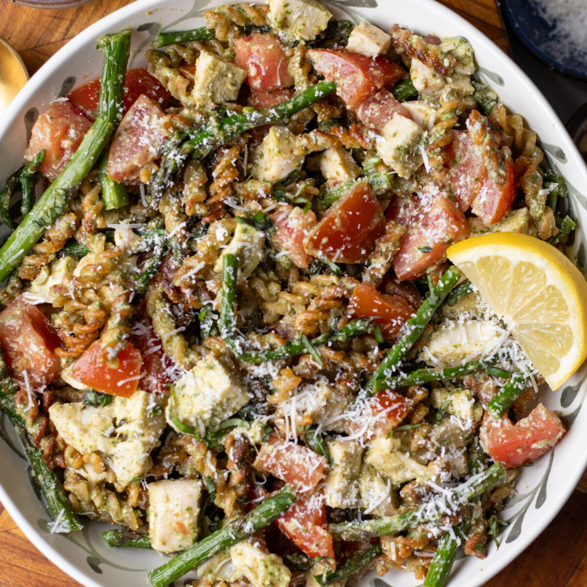 viral crispy pasta salad with pesto dressing