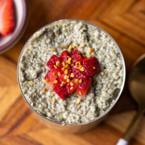 high protein pistachio chia pudding