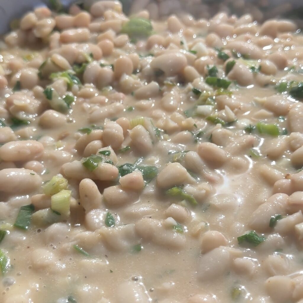 beans simmering in pot