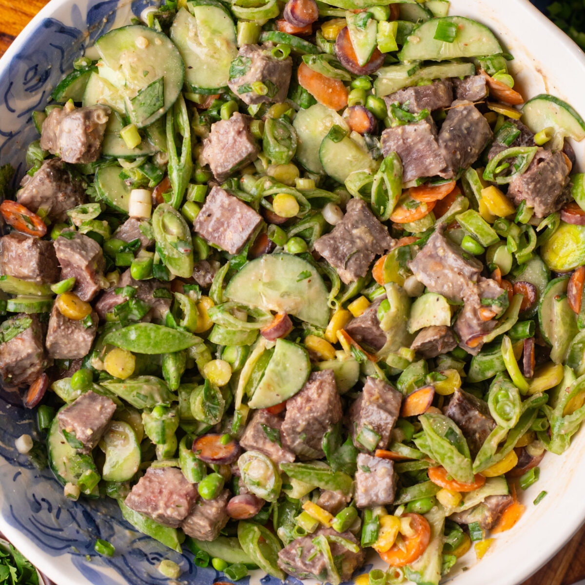 Steak Snap Pea Salad with Miso Sesame Dressing