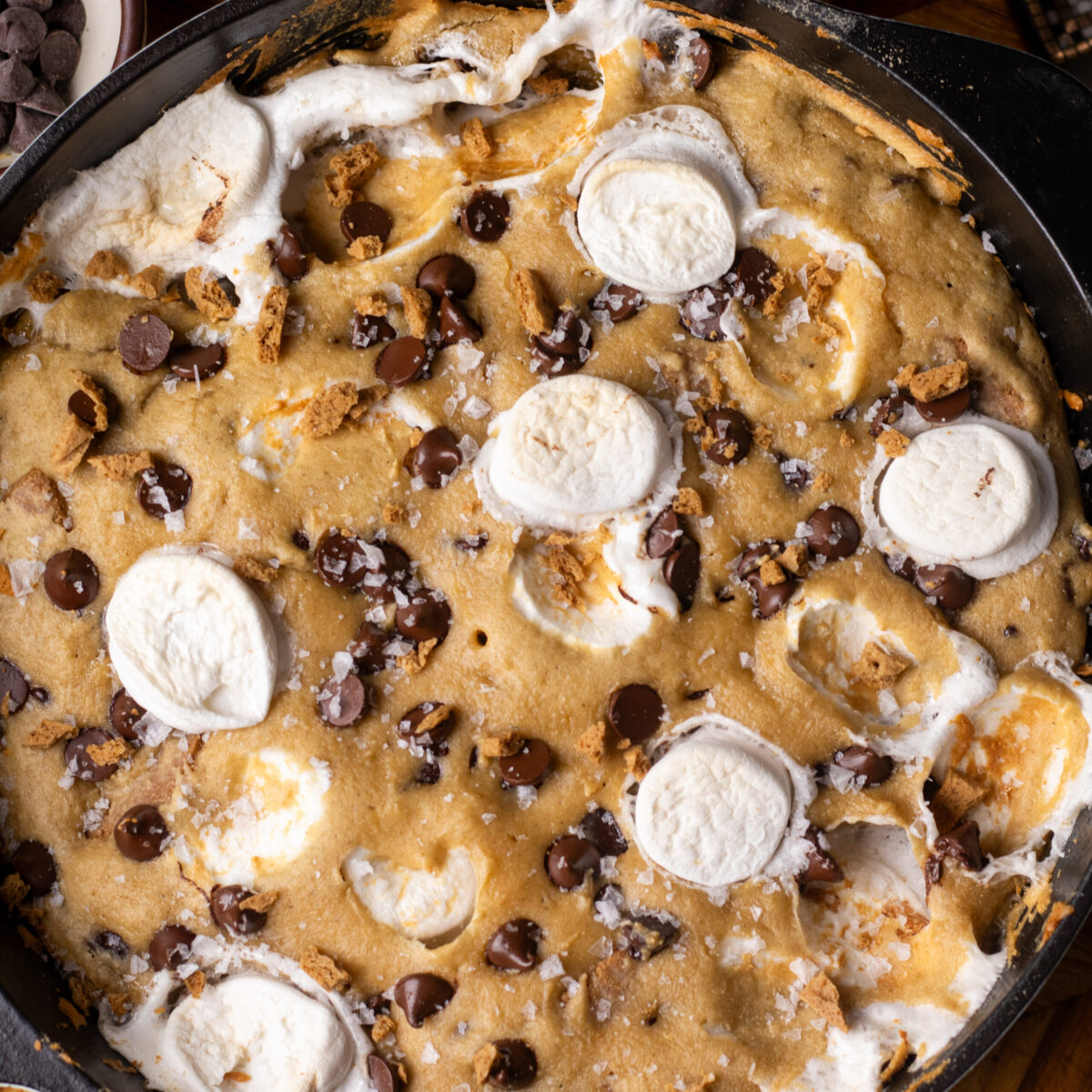 s'mores cottage cheese cookie skillet (high protein)