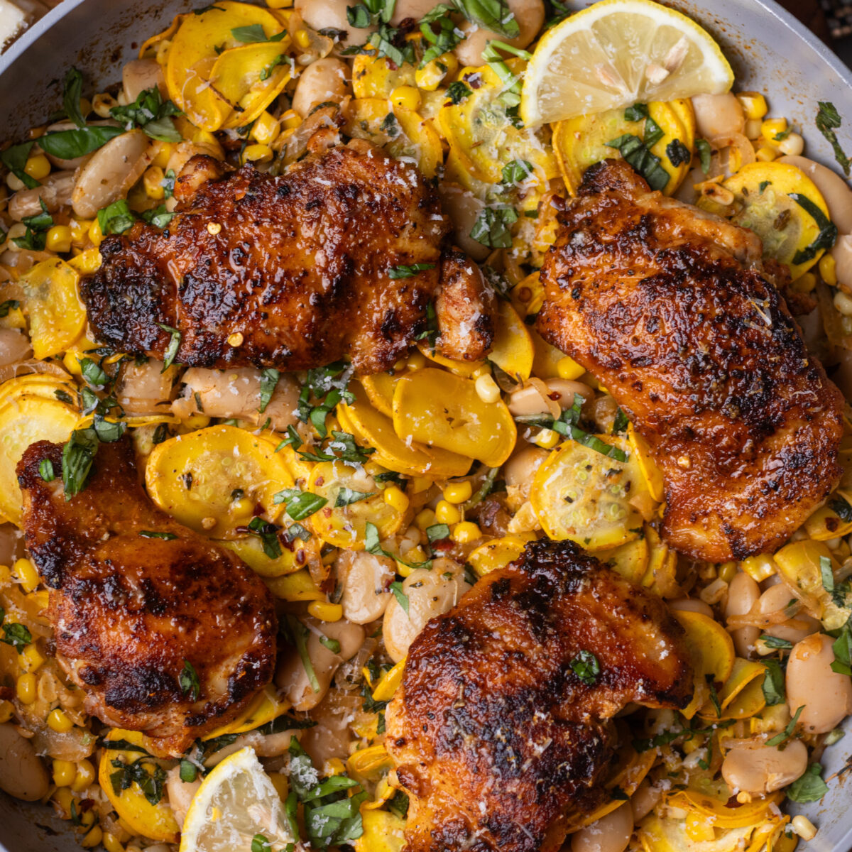 one pot lemon parmesan chicken thighs