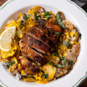 one pot lemon parmesan chicken thighs
