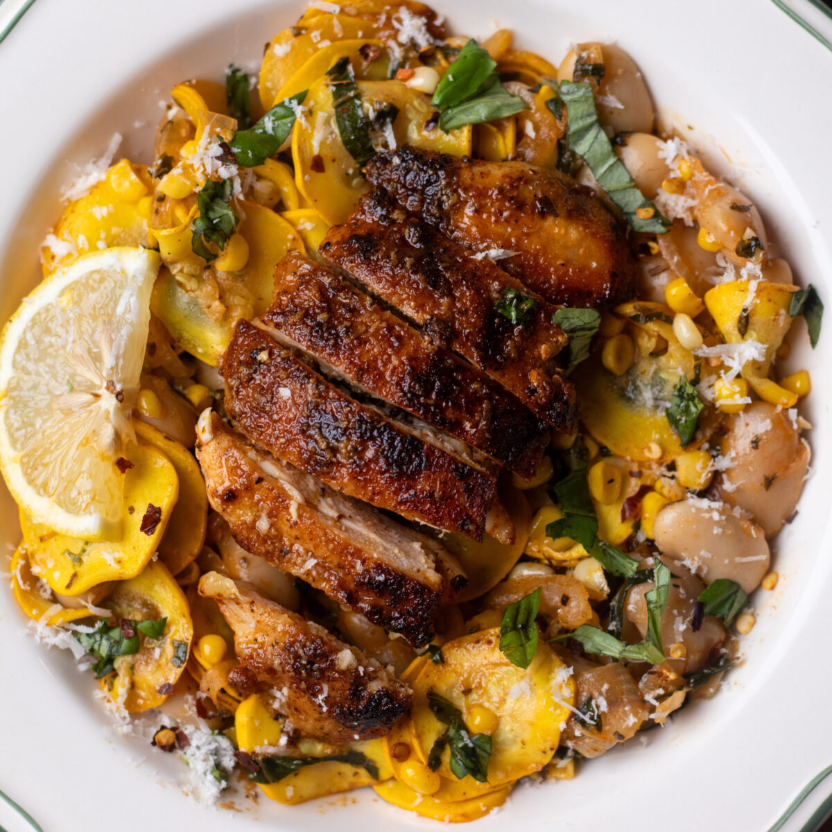 One Pot Lemon Parmesan Chicken Thighs