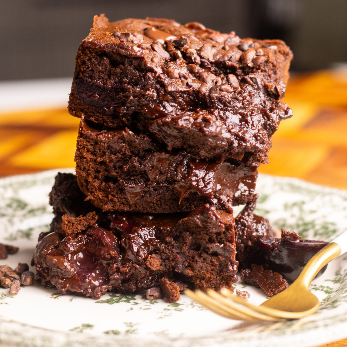 cherry brownies with coconut sugar