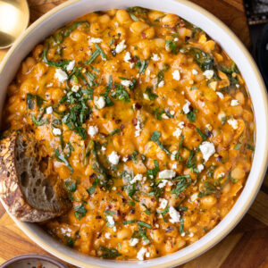 high protein roasted red pepper beans