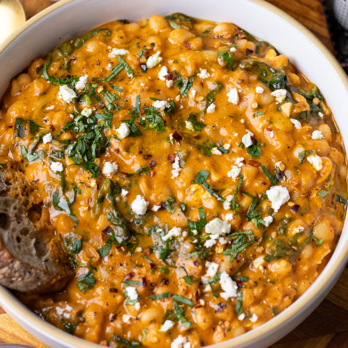 high protein roasted red pepper beans