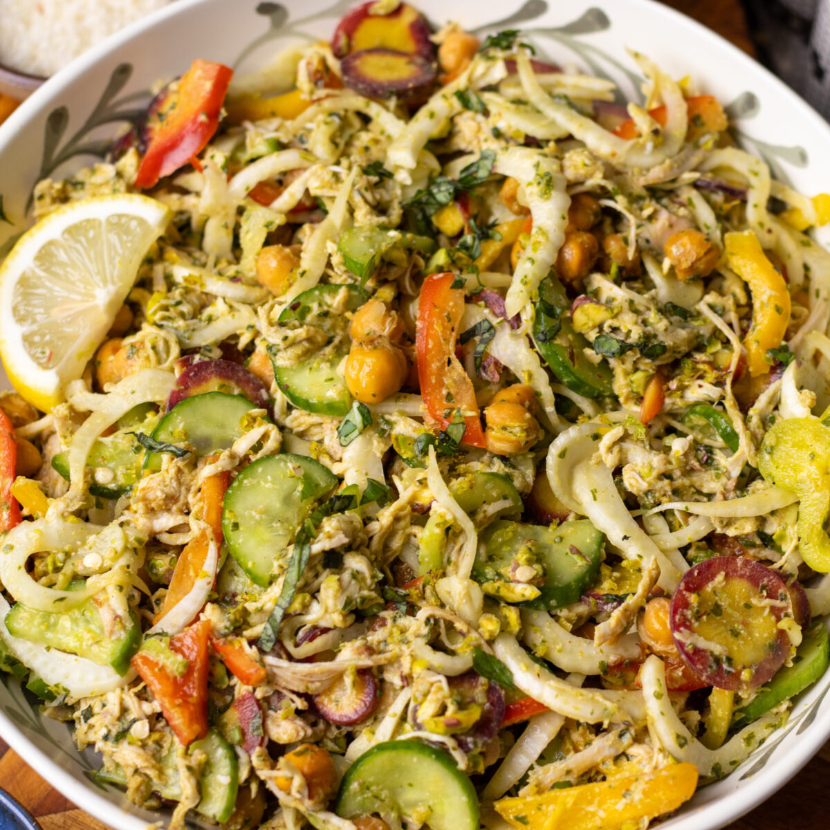 Shaved Summer Veggie Salad with Lemon Basil Dressing