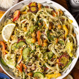 Shaved Summer Veggie Salad with Lemon Basil Dressing
