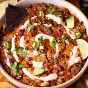 Beef Taco Skillet with Chipotle Yogurt Sauce