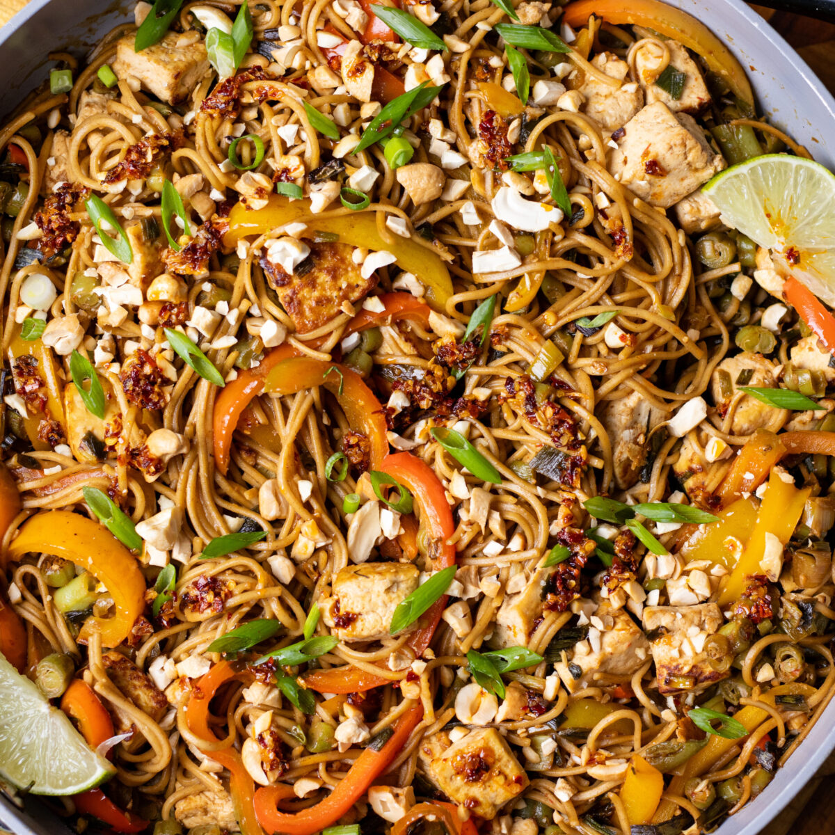 honey ginger noodles with tofu