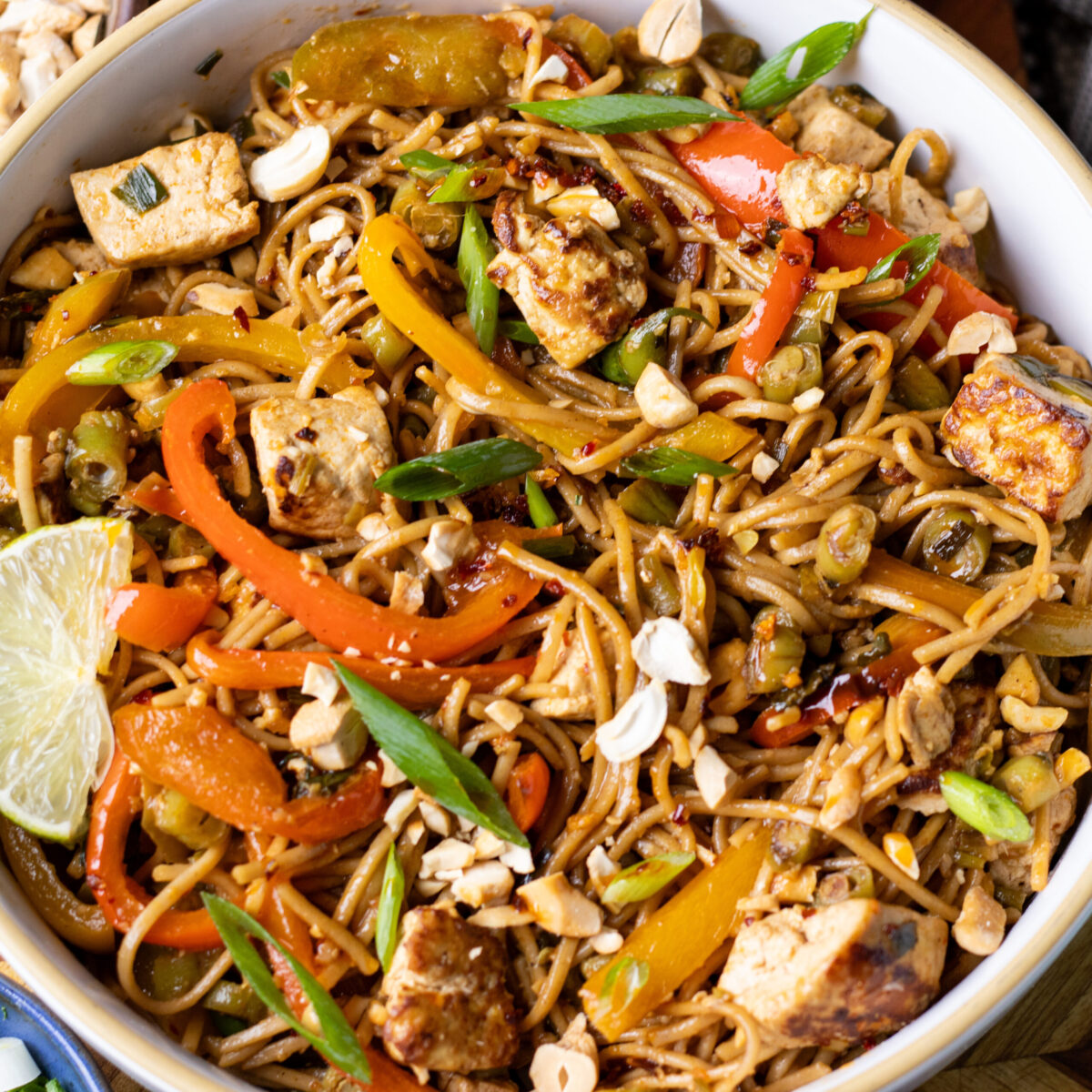 honey ginger noodles with tofu