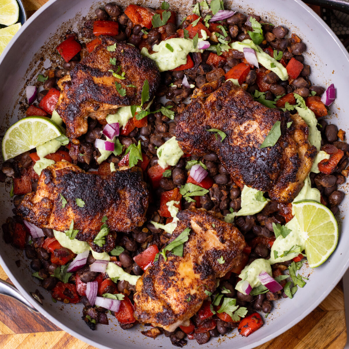 Chipotle Chicken Thighs With Cilantro Lime Sauce