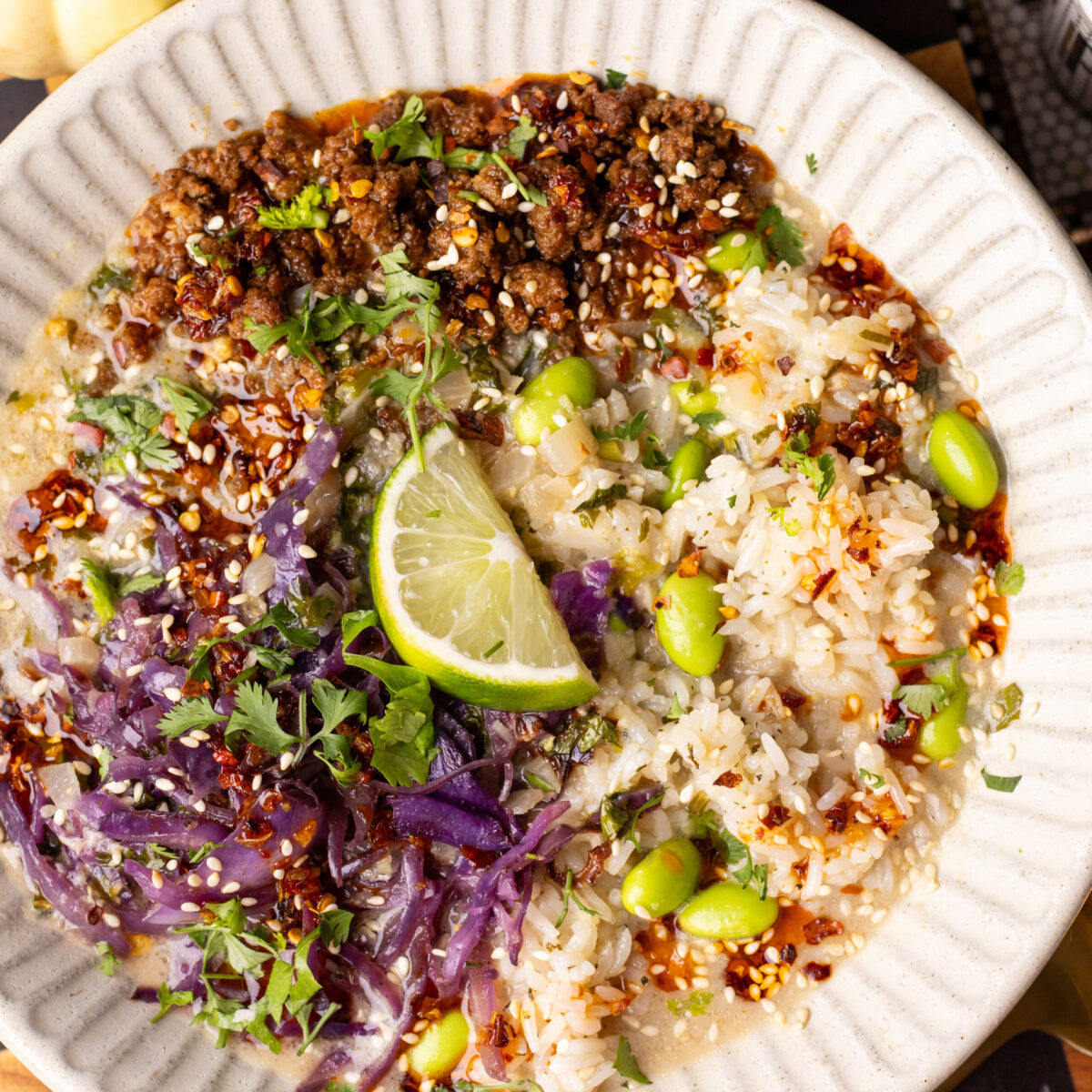 miso broth bowls with beef