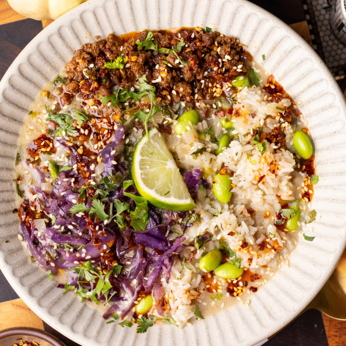 miso broth bowls with beef